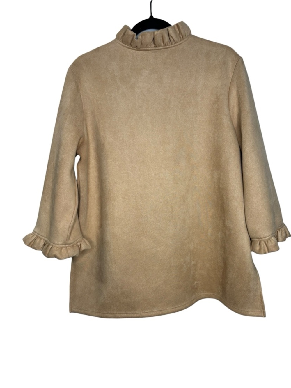 Jude Connally Women’s Oversized Cora Top Ruffle Collar Sleeves Medium Faux Suede - Picture 6 of 10
